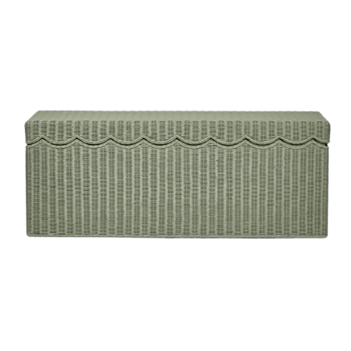 Belle Rattan Storage Bench Green