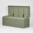 Belle Rattan Storage Bench Green