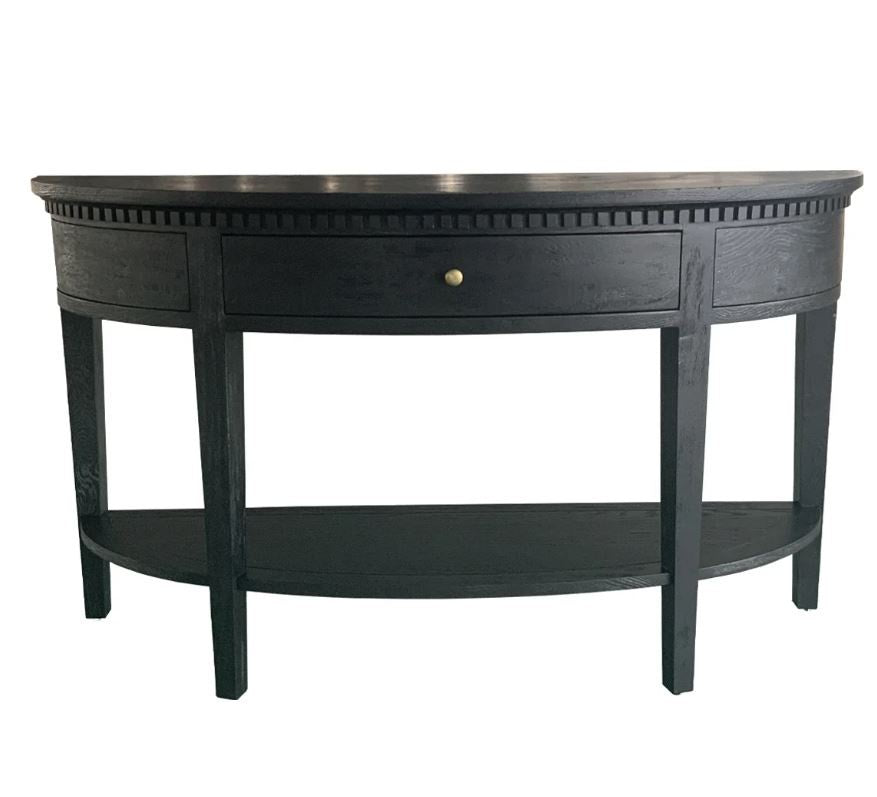Beresford Curved Console Black Oak