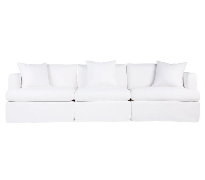Birkshire Slip Cover Modular Sofa - White Linen Option 3
