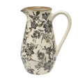 Black Floral Jug Tall
