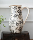 Black Floral Jug Tall