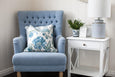 Slate Blue Tufted Winged Armchair