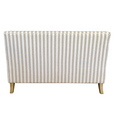 Bondi Hamptons 2 Seat Sofa Natural Stripe with White Piping