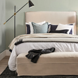 Brighton Slip Cover Queen Bedhead w Valance Natural Linen