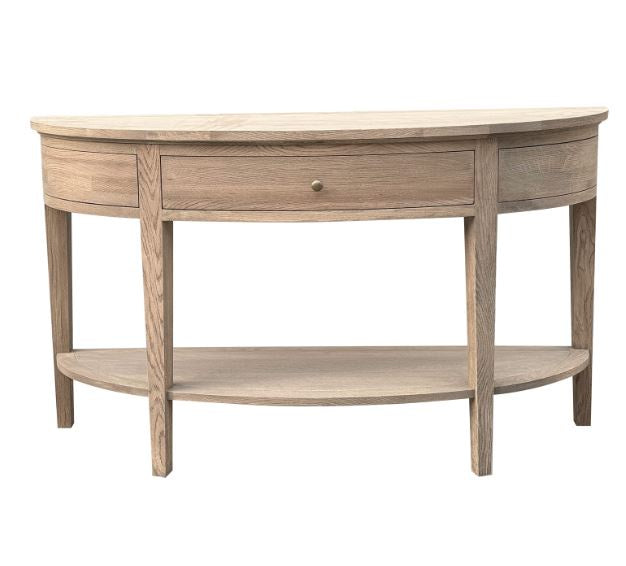 Brittany Curved Console Weathered Oak