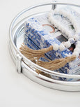 Wooden Beads Blue/White