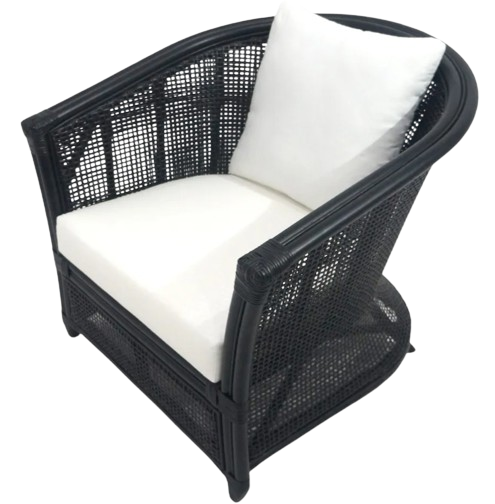 Cayman Rattan Armchair with Cushions Black