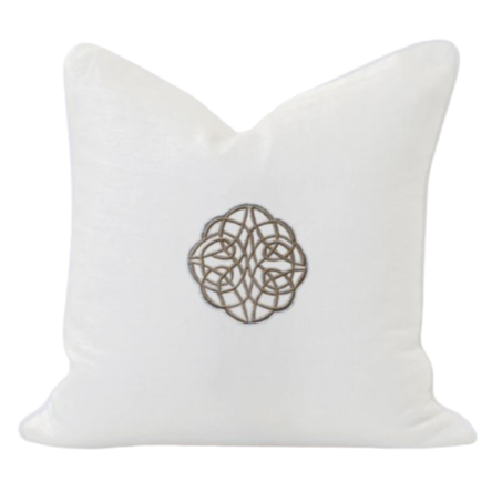 Celtic Knot Lounge Cushion White