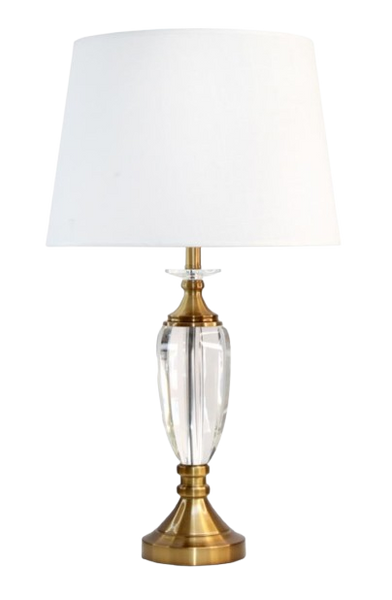 Crystal Table Lamp Gold & White