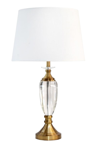 Crystal Table Lamp Gold & White