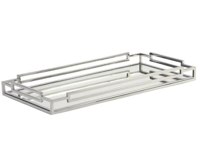 Rectangle Cubism Handles Mirror Tray