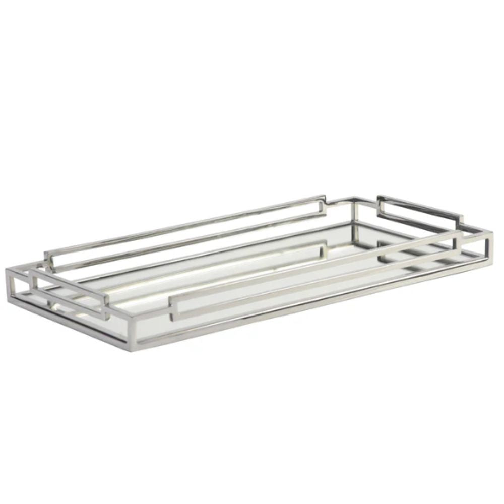 Rectangle Cubism Handles Mirror Tray