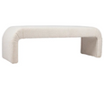 Curve Bench Ottoman White Boucle