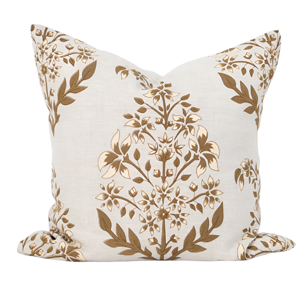 Devon Inner Paisley Print Mustard Lounge Cushion 55cm