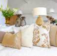Devon Inner Paisley Print Mustard Lounge Cushion 55cm