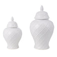 Diamond Pattern Ceramic Ginger Jar White/Gold 40cm