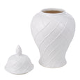 Diamond Pattern Ceramic Ginger Jar White/Gold 40cm