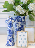 Demeter Metal Photo Frame Gold 4x6" with blue and white vase
