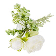 Peony Fittonia Mix in Glass Vase White