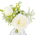 Peony Fittonia Mix in Glass Vase White