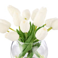 Tulip Bunch in Sphere Vase White
