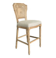 Lilian Weathered Oak Barstool Oatmeal Linen Seat