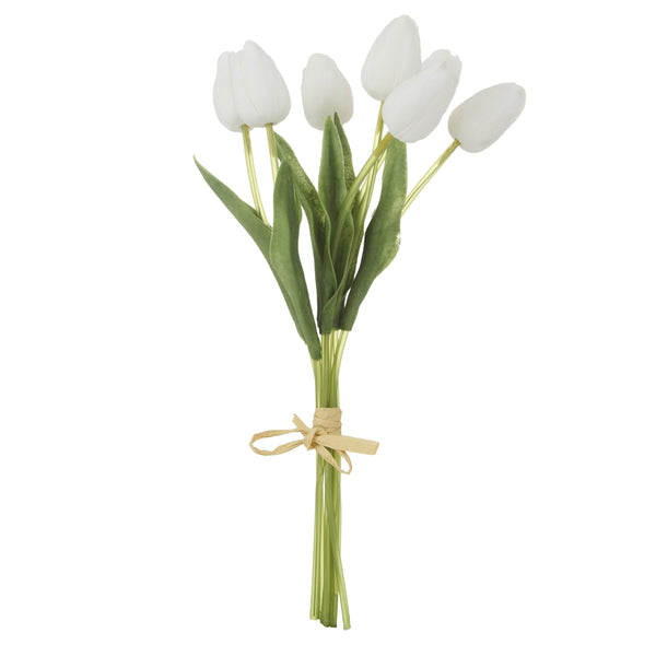 Tulip Bunch White 35cm