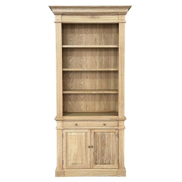 French Library One Bay Bookcase Whitewashed Oak (No Ladder)