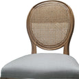 French Rattan Back Side Chair Natural Oak