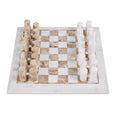 Marble Inlay Chess Set White & Brown
