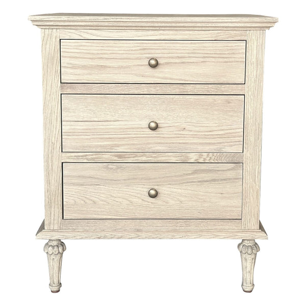 Georgia Weathered Oak Side Table Round Knob Handles