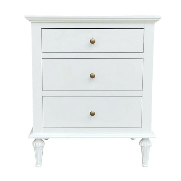 Georgia White Side Table Round Knob Handles