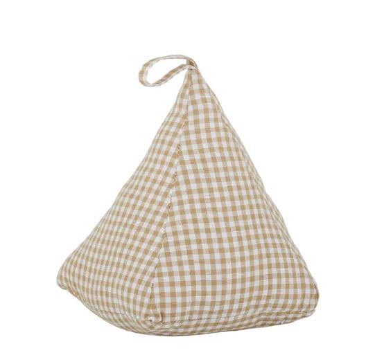 Gingham Door Stop Beige