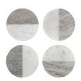 Graze Marble Coaster Round White & Beige