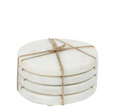 Marble Coaster Round White Inlay