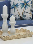 Belle Rattan Scallop Tray Large