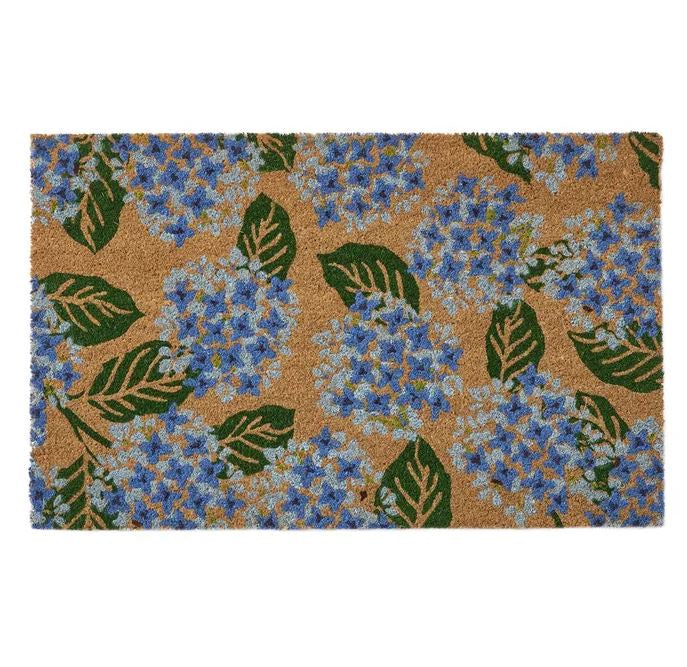 Hydrangea PVC Back Coir Doormat