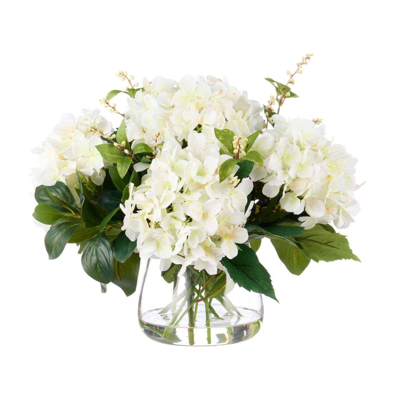 Hydrangea Lush Leaf-Classic Bowl White