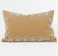 Kauri Embroidery Mustard Lumbar Cushion