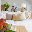 Kauri Embroidery Mustard Lumbar Cushion
