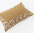 Kauri Embroidery Mustard Lumbar Cushion