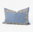 Kauri Embroidery Blue Lumbar Cushion