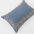 Kauri Embroidery Blue Lumbar Cushion