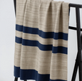 Knit Tudy Natural Navy Throw