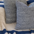 Knit Tudy Natural Navy Throw