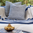 Knit Tudy Natural Navy Throw