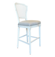Lilian White Barstool Duckegg Linen
