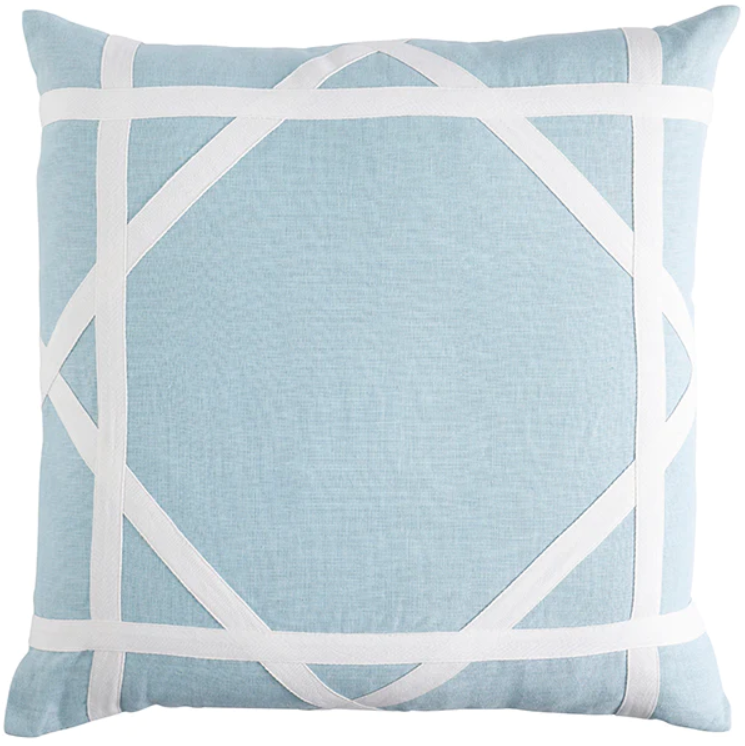 Linen Newport Sky Blue Cushion 55cm