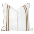 Linen Piped Embroidery Mustard Lounge Cushion 55cm